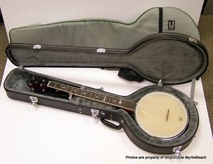 Gold Tone #OT-800W 5 String Remo Open Back Head R.H. Banjo w/Cases **Free S&H**