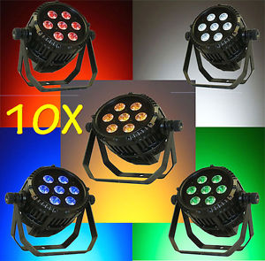 10pcs 7x15W RGBWA 5in1 IP65 led par can light waterproof DMX dj stage lighting