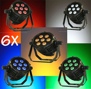 HOT 6pcs RGBAW LED PAR Can 7x 15-watt 5-in-1 LEDs watarproof par wash light