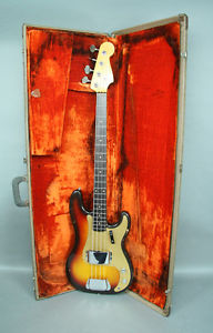 1959 Fender Precision Electric Bass Guitar Vintage Sunburst Finish w/OHSC USA