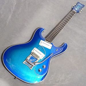 Mosrite Royal '63 Blue Sparkle Burst w/hard case F/S Guiter Bass From JAPAN #Z36