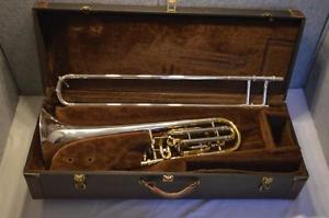 BACH STRADIVARIUS 50B2 BASS TROMBONE W/ CUSTOM SILVER PLATED 9 1/2" BELL