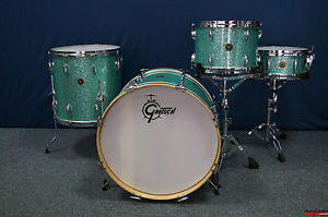 Gretsch USA 60er Jahre Round Badge Vintage Shellset in "Turquoise Glitter"