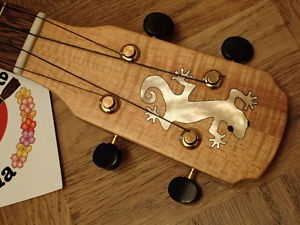 Little River "Golden Gecko" Custom Koa Concert Ukulele w/ Gold Pearl Inlay #1972