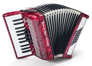 WELTMEISTER Perle 26/48/II/3 Akkordeon rot mit Koffer & Zubehör NEU!