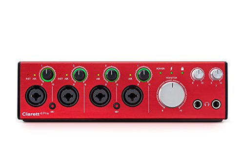 Focusrite Clarett 4Pre 18 x 8 Thunderbolt Interface with 4 Clarett Preamps