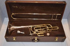 VTG. KING 6B "DUO GRAVIS" SILVER SONIC BASS TROMBONE - Bb/F/D DEPENDENT VALVE