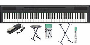 YAMAHA P-115 B Stagepiano Digitalpiano + großes Pedal + Stativ + Keyboardbank