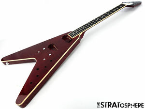 2016 Gibson USA Flying V Pro T BODY + NECK Guitar Parts American Wine Red