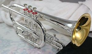 1975 SILVER OLDS AMBASSADOR CORNET, GOLD WASH BELL