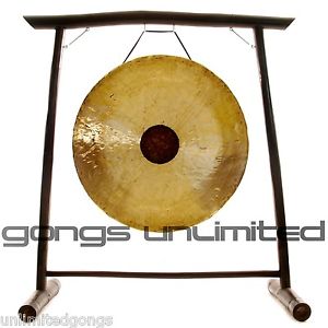 32" Chocolate Drop Gong on the Vietnamese Bamboo Gong Stand with Mallet