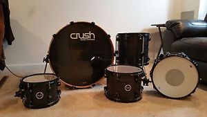 Crush Drums Chameleon Ash 5 PC Drum Kit / Drum Set Trans Satin Black/Finish