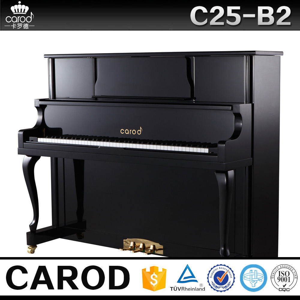 black polish concert piano size125cm with chair cover and paino bench
