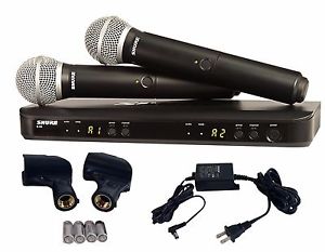Shure Dual Handheld UHF Wireless Microphone System BLX288/PG58 2 Microphones