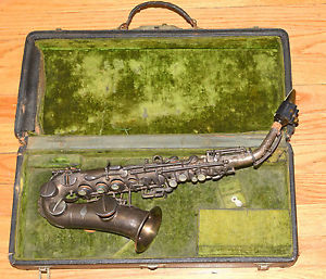 1921 Buescher Curved Soprano Sax-Silver plated Ray Hyman Strap, Mouthpiece