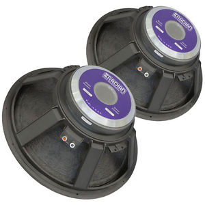 Pair Radian 2218 18" 8 ohm Woofer Kevlar Reinforced Cone Extended Lows to 26Hz