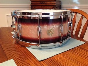 Gretsch USA Custom Snare Drum 6.5X14 Espresso Burst Vintage Build Micro Strainer