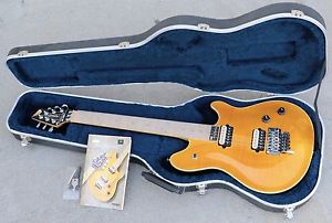 1999 Peavey EVH WOLFGANG Amber Archtop D-Tuner Guitar with Peavey HSC w/ candy