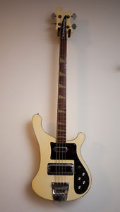 Rickenbacker 4001 Electric Bass Guitar 1976 White with hard case