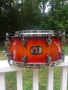 YAMAHA JR ROBINSON SIGNATURE SNARE DRUM. 6.5x14. Rare!!! Cherry burst birdseye