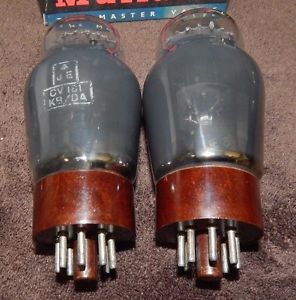 EXTREMELY RARE PAIR CV/181 ECC32 / 6SN7GT MULLARD 1940'S BLACK PLATE (2) TUBES