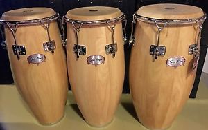 QUINTO~CONGA~TUMBA, Gon Bops Conga Tumbao Pro Series-SET OF 3-NIB-with Stands