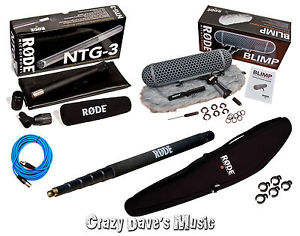 Rode NTG3 Location Microphone Sound Package Blimp Boompole XLR Cable Clips NTG 3