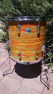 A SUPER RARE ALL ORIGINAL 1972 LUDWIG 14 X 14 CITRUS MOD CLASSIC FLOOR TOM