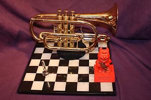 King 2220 Shepherd's Crook Cornet, British Brass Band Style, Double Triggers