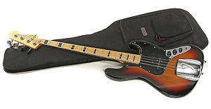 Fender Geddy Lee Jazz Bass Guitar 4-String - 3 Tone Sunburst MIJ With Gig Bag