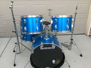 Vintage Ludwig Blue Silk drum set