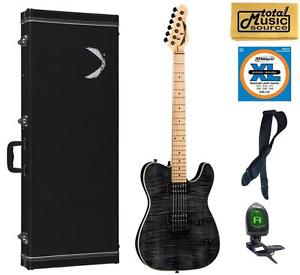 Dean Guitars NV FM TBK NashVegas Flame Hum Hum Solid-Body Guitar, Trans Black,