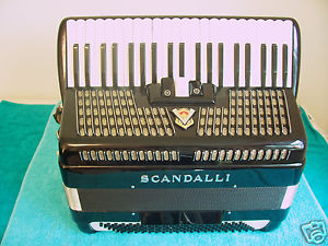 Scandalli Silvana III 120 bass Accordion black accordian 2 &4 reeds G Cond. 17"