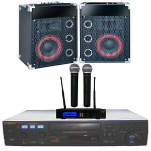 Home Karaoke Machine System RSQ Player Speakers Mics + 3100 MP3+G Music SALE NEW