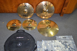 Zildjian A Custom Cymbal Set 14" Hi Hats 16" & 18" Crash 20" Ride