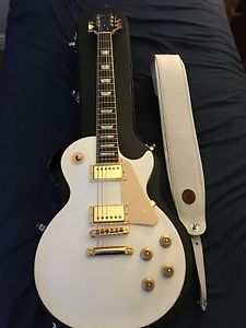 GIBSON LES PAUL TRADITIONAL 2012 JB SD Pups Alpine White Leather Strap Inc Rare