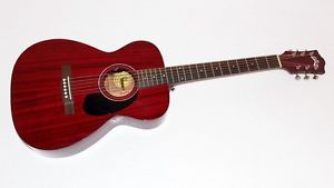 Guild M-120E All Solid Wood Red Acoustic Electric Guitar w/ Case