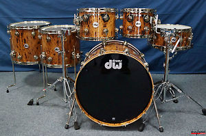 DW USA Collector's Series Exotic Shellset in "Natural High Gloss over Pecan"