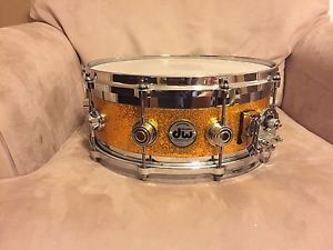 DW Collectors 6x14 Edge Snare Drum In Gold Sparkle Finish Ply!