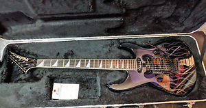 JACKSON USA SL1 SOLOIST ELECTRIC GUITAR, EBONY FRETBOARD - BLACK GHOST FLAMES