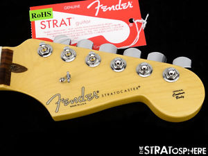 2016 American Fender CHANNEL BOUND Strat NECK + LOCKING TUNERS Stratocaster USA