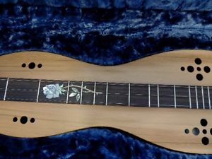Gorgeous Blue Lion Mountain Dulcimer with Shell Inlay and Fitted Hardshell Case