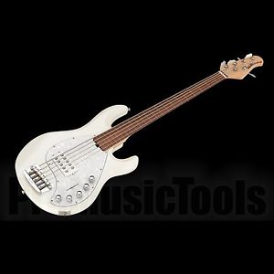 Music Man USA Stingray 5 Piezo Lined Fretless WP - White Pearl *LIKE NEW* bass