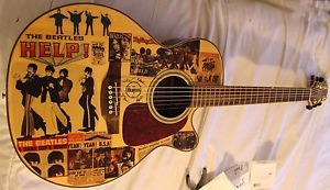 Beatles Decoupage Design Takamine Acoustic Electric Guitar