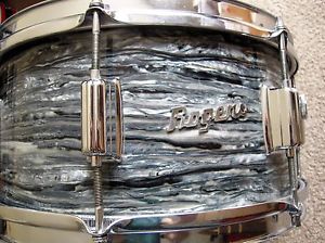 1970 POWER TONE 6 1/2" x 14" ROGERS Blue Strata snare drum