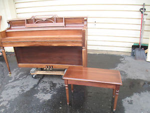 53242  Mahogany STOREY & CLARKE  Piano W/ Bench
