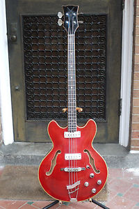 1960s VOX Cougar Hollowbody Bass Trans Red EKO Clean Player No Case