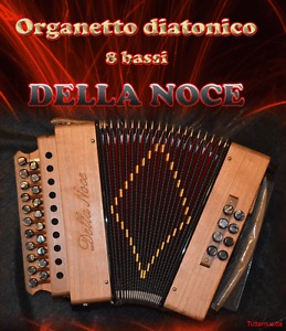 Organetto fisarmonica diatonica 8 bassi DELLA NOCE du botte smeraldo nuovo