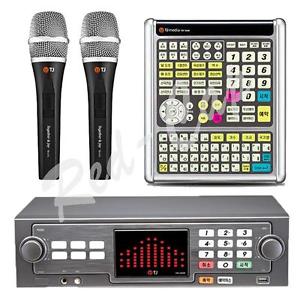 NEW TJ Taijin Media TKR-365HK karaoke Machine + 2 Wireless Mic + Remote E