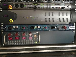 Neve 88RLB x 2 and Radial Engineering Workhorse Powerstrip 500 series rack